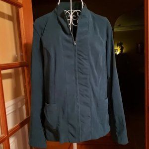 Elementz Suede Teal Green suede zip up jacket sz Large